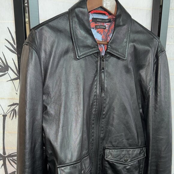 size:54 or L🔥Marc Jacobs men's soft and light Leather Jacket - Picture 1 of 9